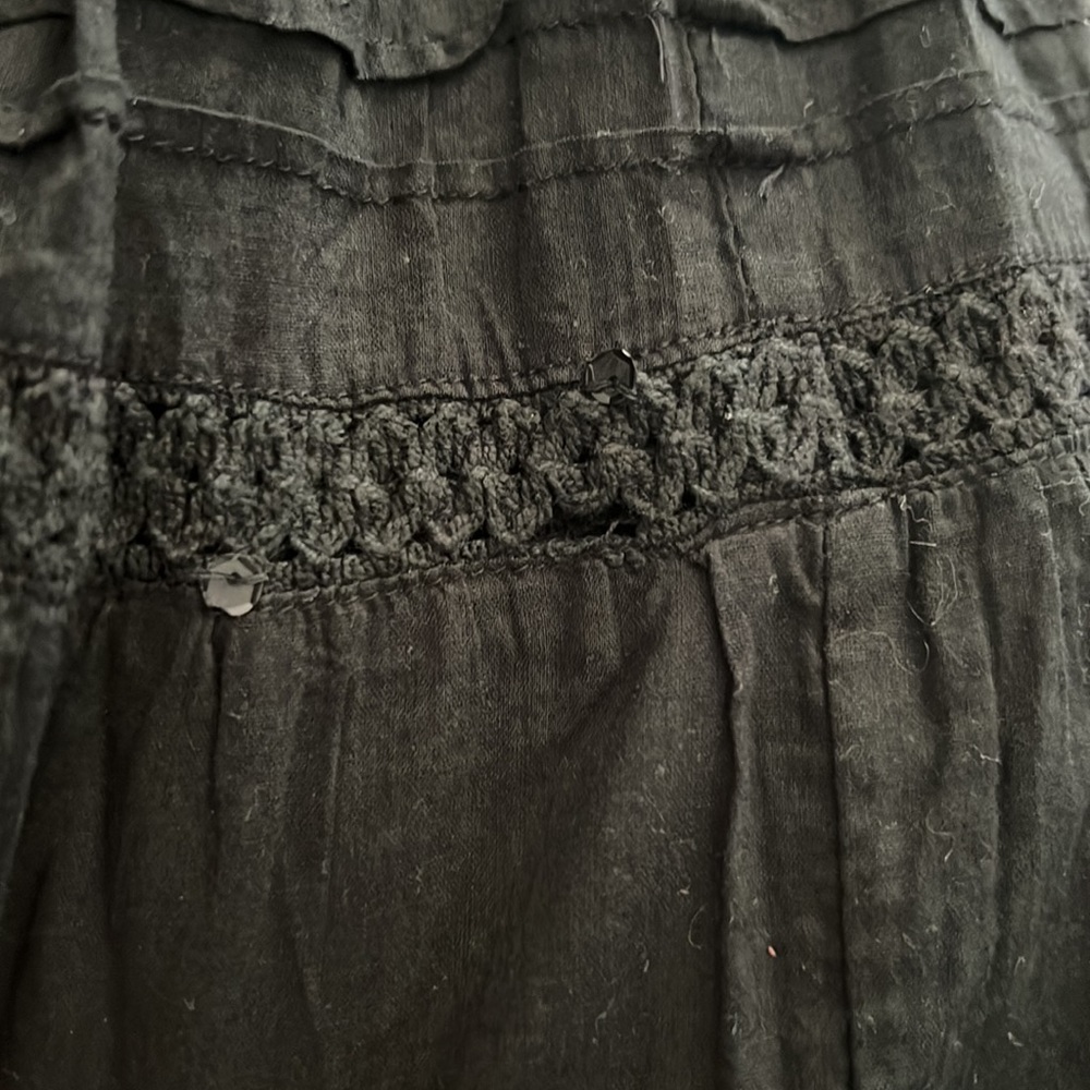 Just for Wraps Crochet Sequin Detail Full A-Line Maxi Skirt in Black Size M - Picture 14 of 14